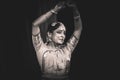 Bengaluru, INDIA Ã¢â¬â October 30,2019: A young bharatnatyam dancer performs during `SthreeratnaÃ¢â¬â¢